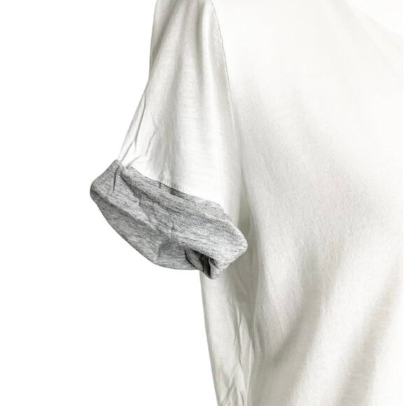 Vince White And Gray Colorblock Short Rolled Sleeves Tee Small - Picture 2 of 6
